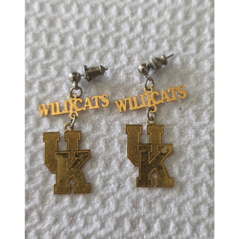 UK Kentucky Wildcats Earrings Gold Tone Y2K NCAA Game Day